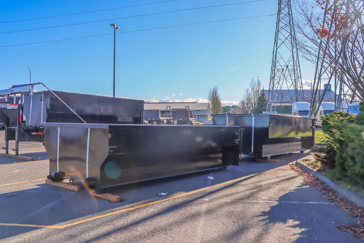 Roll-off dumpster ready for waste disposal at job site for 3 Yard Dumpster Rental in Buena Vista